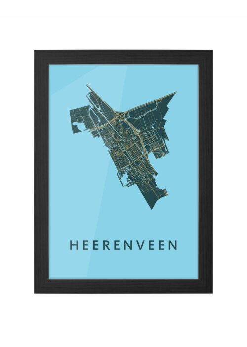 Heerenveen Azure Ingelijst in Zwart lijst Kopen | Kunst in Kaart