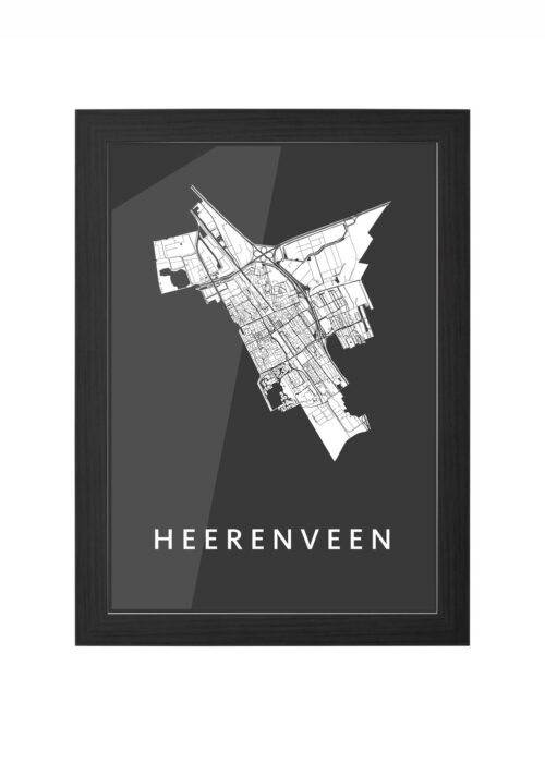Heerenveen Black Ingelijst in Zwart lijst Kopen | Kunst in Kaart