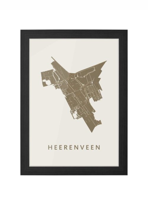 Heerenveen Gold Ingelijst in Zwart lijst Kopen | Kunst in Kaart