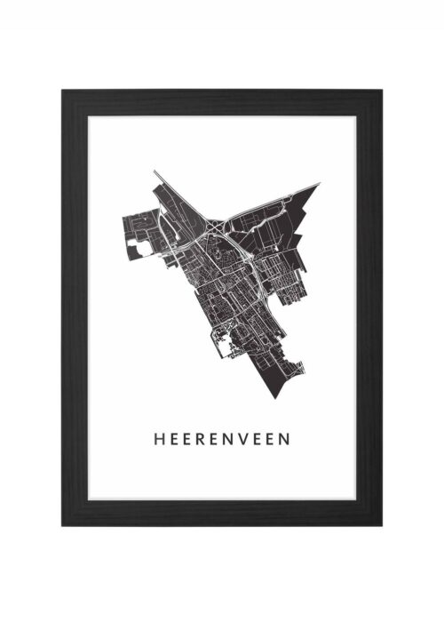 Heerenveen White Ingelijst in Zwart lijst Kopen | Kunst in Kaart