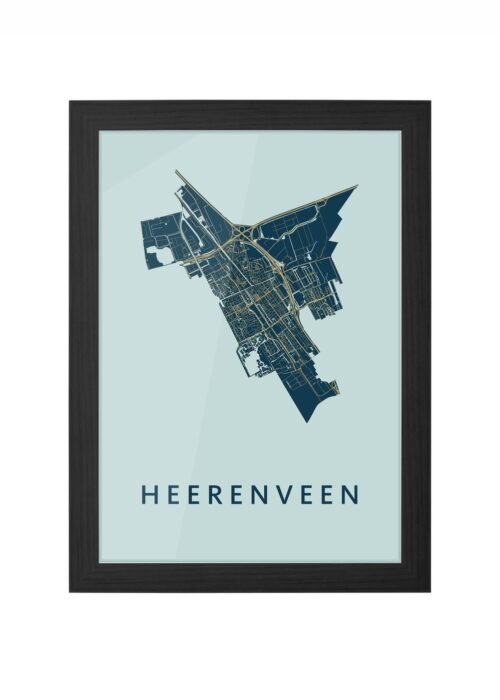 Heerenveen Prussian Ingelijst in Zwart lijst Kopen | Kunst in Kaart
