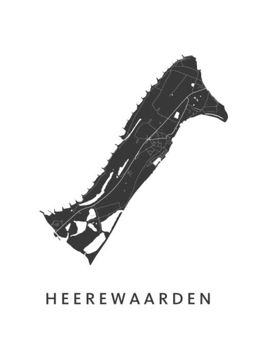 Heerewaarden Stadskaart poster | Kunst in Kaart