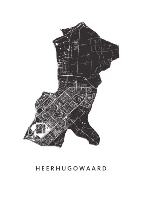 Heerhugowaard Stadskaart poster White