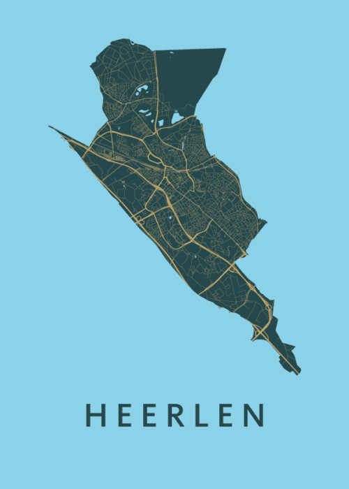 Heerlen Azure Stadskaart Poster Kopen