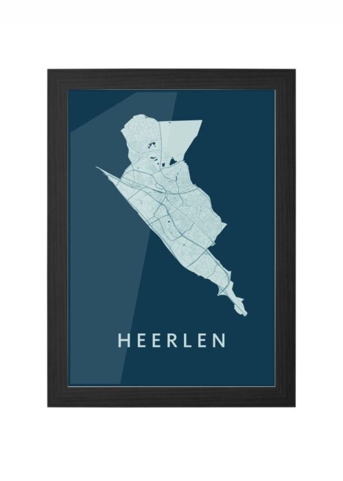 Heerlen Feldgrau Ingelijst in Zwart lijst Kopen | Kunst in Kaart