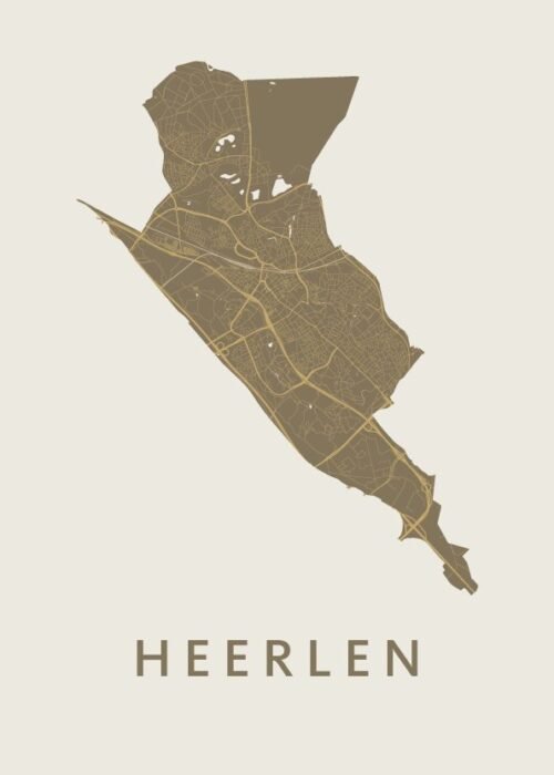 Heerlen Gold Stadskaart Poster Kopen