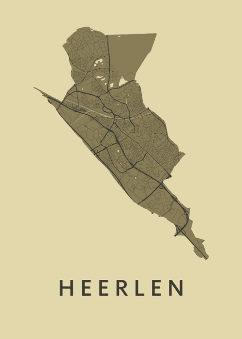 Heerlen GoldenRod Stadskaart Poster Kopen