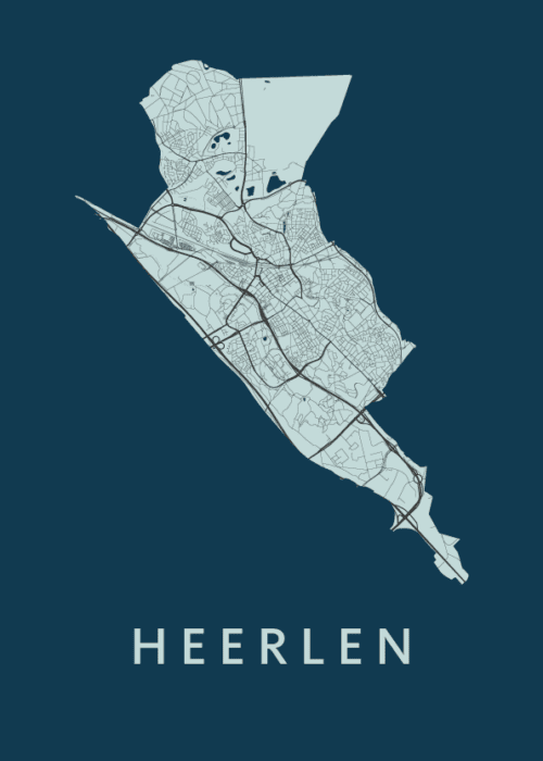 Heerlen Navy Stadskaart Poster Kopen