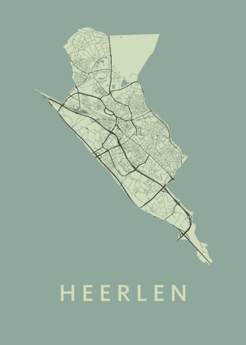Heerlen Olive Stadskaart Poster Kopen