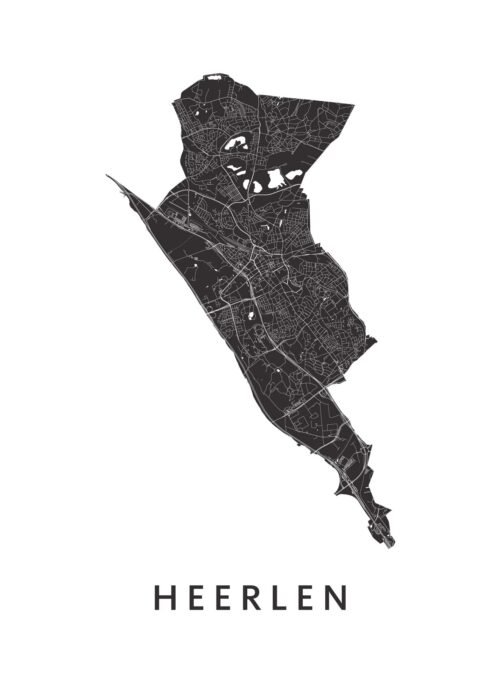 Heerlen White Stadskaart Poster Kopen