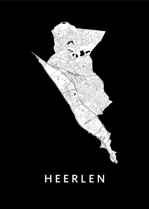 Heerlen Black Stadskaart Poster Kopen