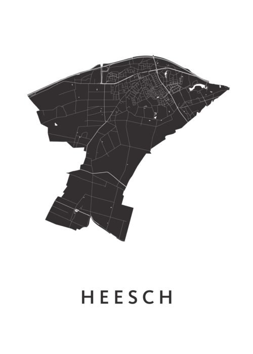 Heesch White Stadskaart Poster Kopen