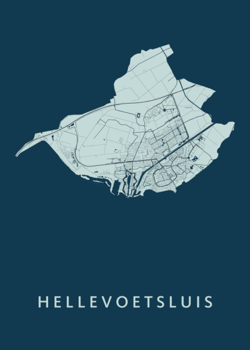 Hellevoetsluis Navy Stadskaart Poster Kopen