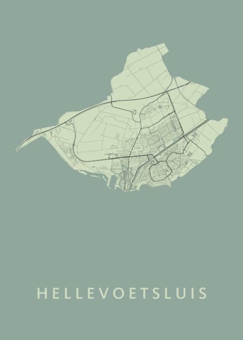 Hellevoetsluis Olive Stadskaart Poster Kopen