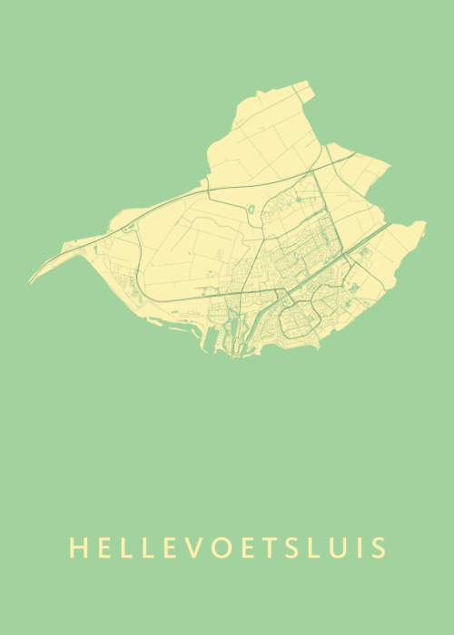 Hellevoetsluis Spring Stadskaart Poster Kopen