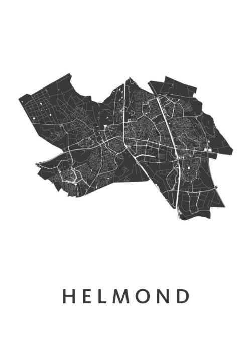 Helmond White Stadskaart Poster Kopen