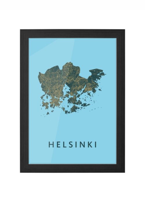 Helsinki Azure Ingelijst in Zwart lijst Kopen | Kunst in Kaart