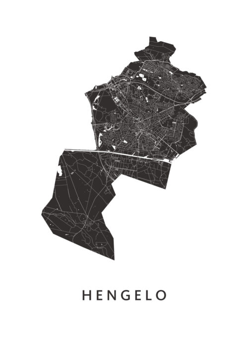 Hengelo White Stadskaart Poster Kopen