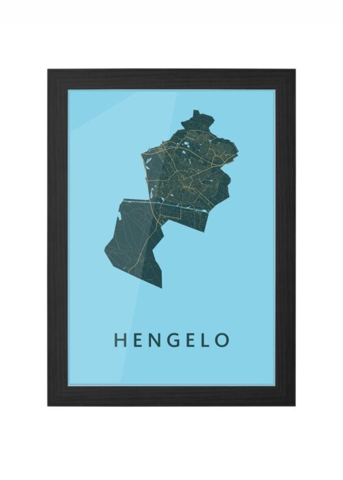 Hengelo Azure Ingelijst in Zwart lijst Kopen | Kunst in Kaart