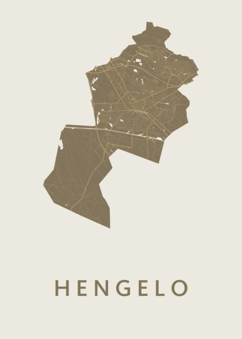 Hengelo Gold Stadskaart Poster Kopen