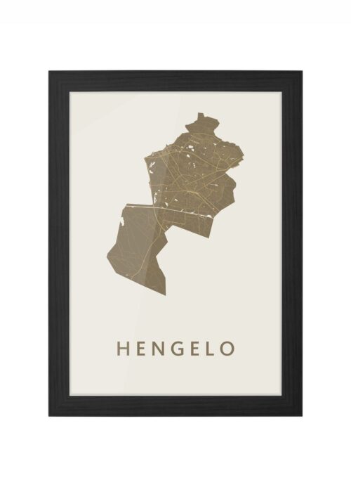 Hengelo Gold Ingelijst in Zwart lijst Kopen | Kunst in Kaart