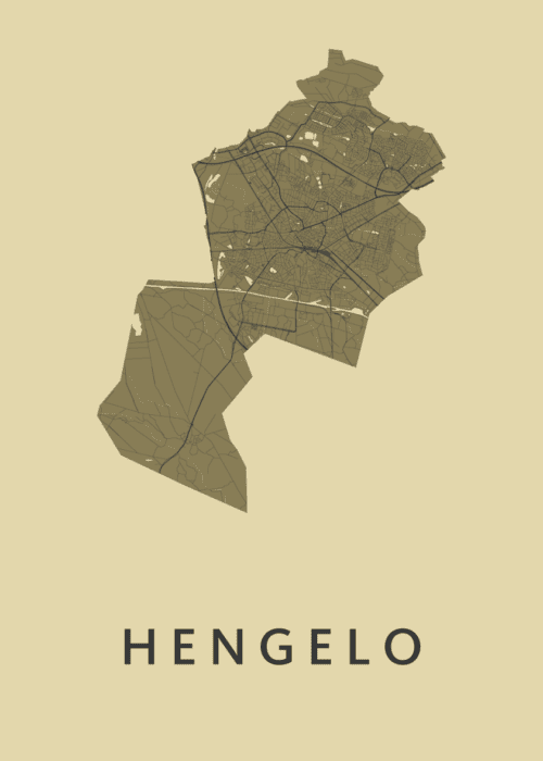 Hengelo GoldenRod Stadskaart Poster Kopen
