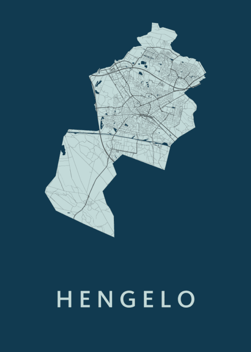 Hengelo Navy Stadskaart Poster Kopen