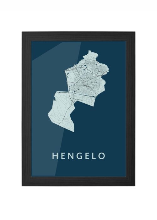 Hengelo Navy Ingelijst in Zwart lijst Kopen | Kunst in Kaart
