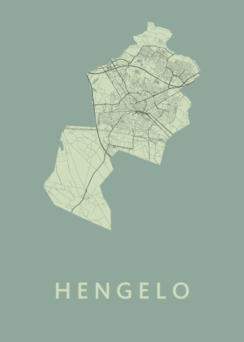 Hengelo Olive Stadskaart Poster Kopen