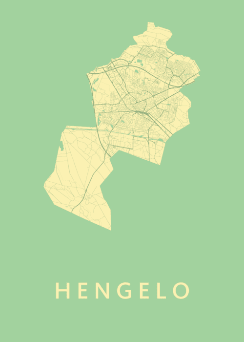 Hengelo Spring Stadskaart Poster Kopen