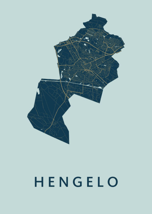 Hengelo Prussian Stadskaart Poster Kopen