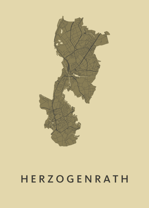 Herzogenrath GoldenRod Stadskaart Poster Kopen