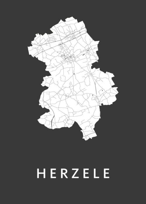 Herzele Stadskaart poster Black
