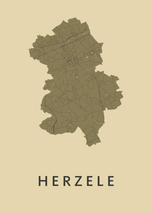 Herzele Stadskaart poster GoldenRod