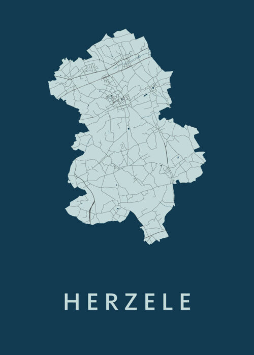 Herzele Stadskaart poster Navy