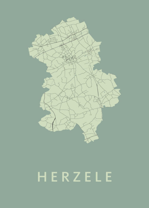 Herzele Stadskaart poster Olive
