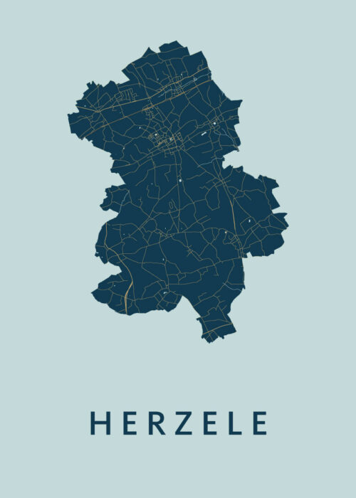 Herzele Stadskaart poster Prussian