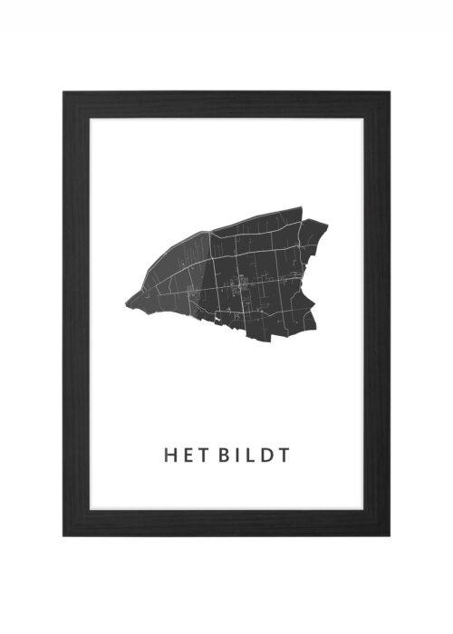 Het Bildt (streek) Ingelijst in Zwart lijst Kopen | Kunst in Kaart