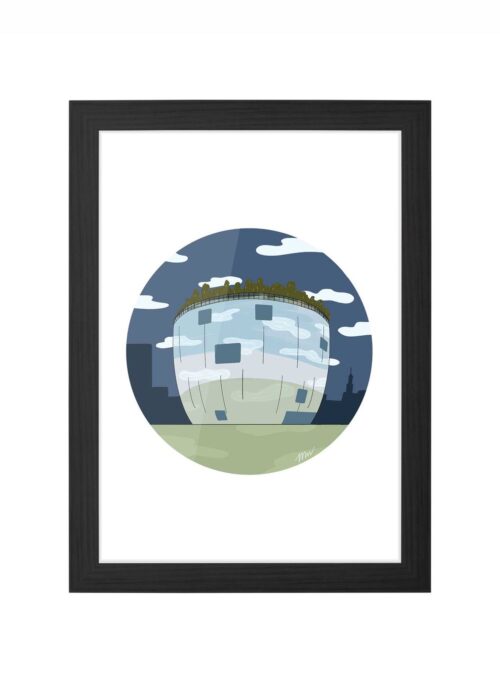depot boijmans van beuningen icoon print poster ingelijst in zwarte lijst