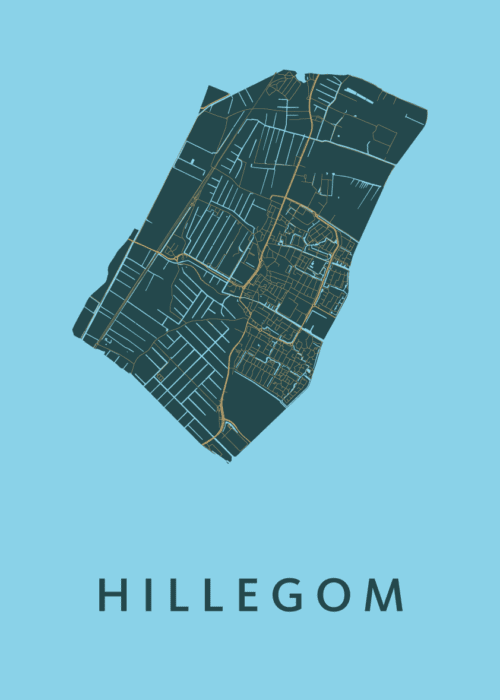 Hillegom Azure Stadskaart Poster Kopen