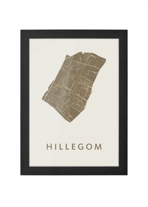 Hillegom Gold Ingelijst in Zwart lijst Kopen | Kunst in Kaart