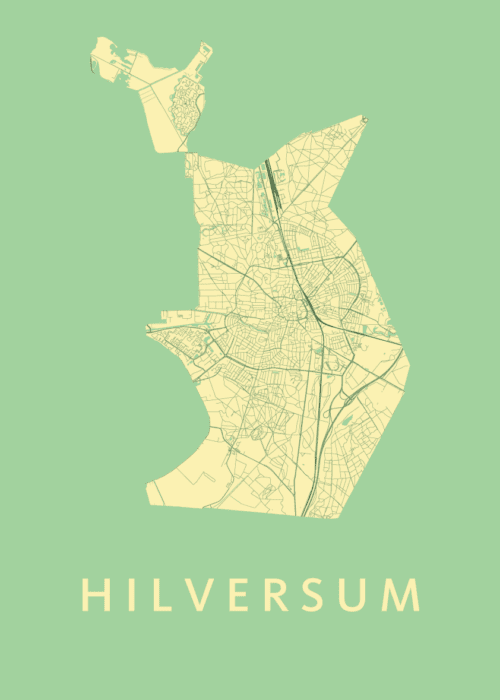 Hilversum Stadskaart poster Spring
