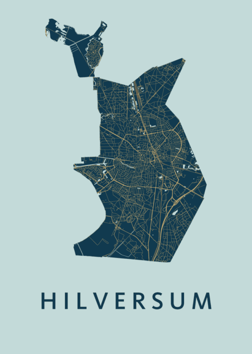 Hilversum Stadskaart poster Prussian