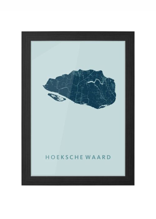 hoeksche waard regiokaart mint stadskaart poster ingelijst in zwarte lijst