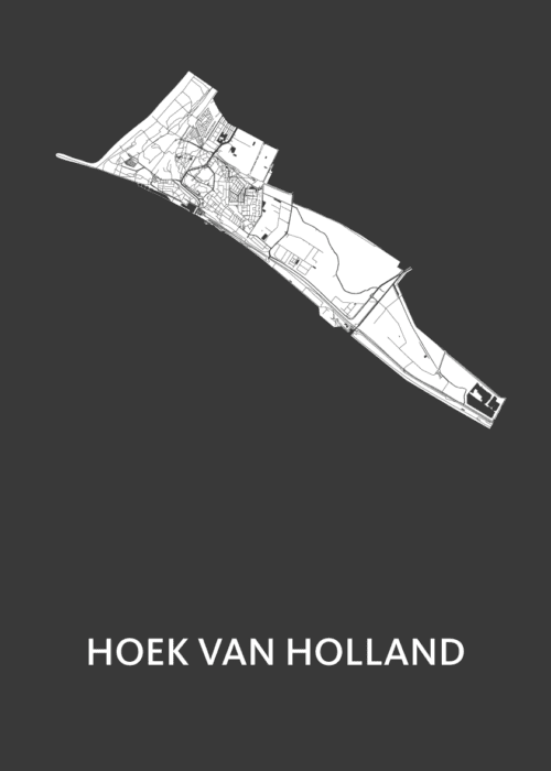 Hoek van Holland Black Stadskaart Poster Kopen
