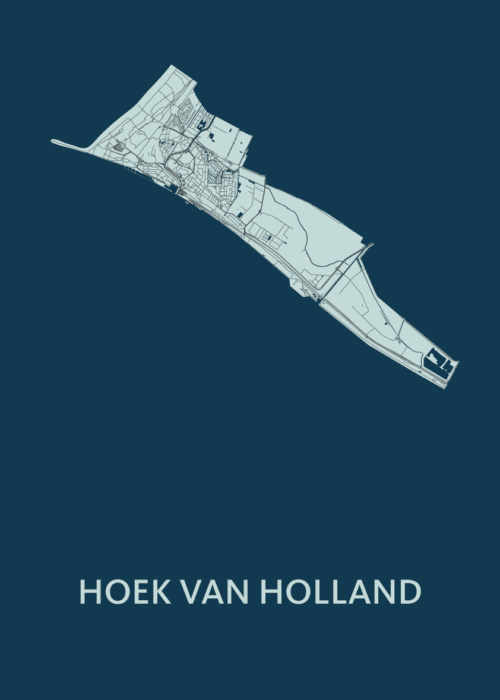 Hoek van Holland Navy Stadskaart Poster Kopen