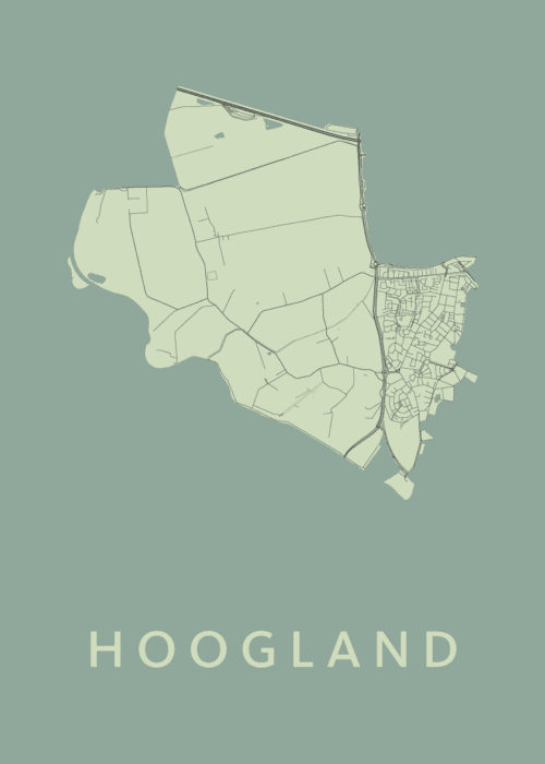Hoogland Olive Stadskaart Poster Kopen
