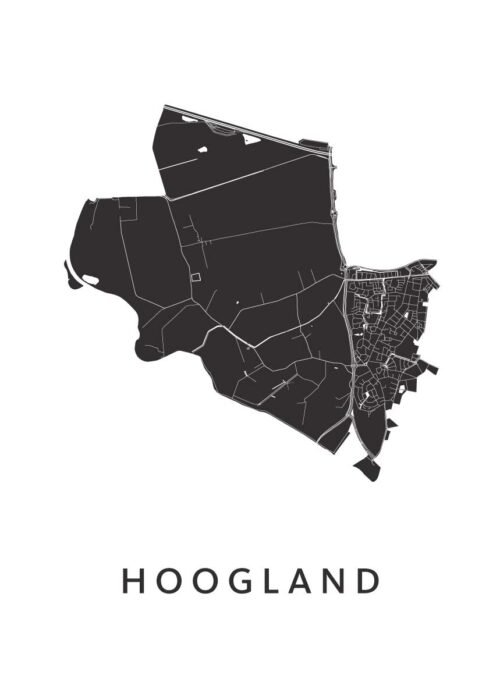 Hoogland White Stadskaart Poster Kopen
