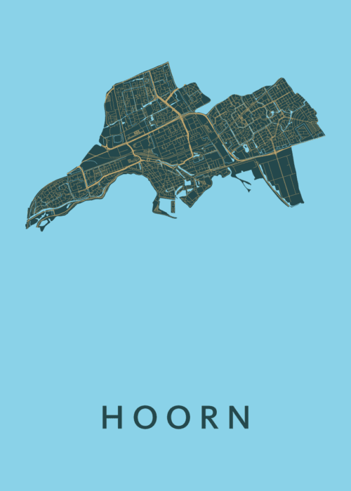 Hoorn Azure Stadskaart Poster Kopen