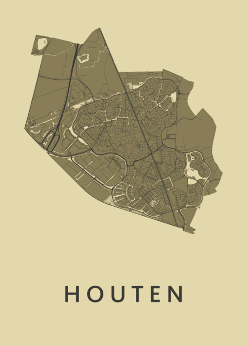Houten GoldenRod Stadskaart Poster Kopen